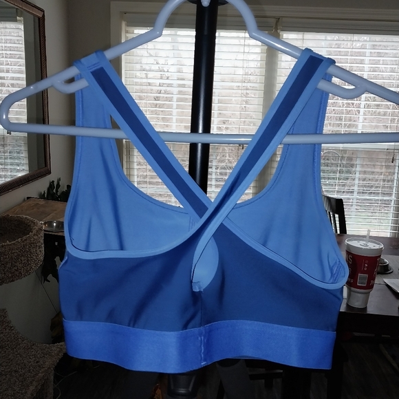 UNDER ARMOUR MID CROSSBACK BLUE BRA WOMEN'S SIZE M - Picture 2 of 4